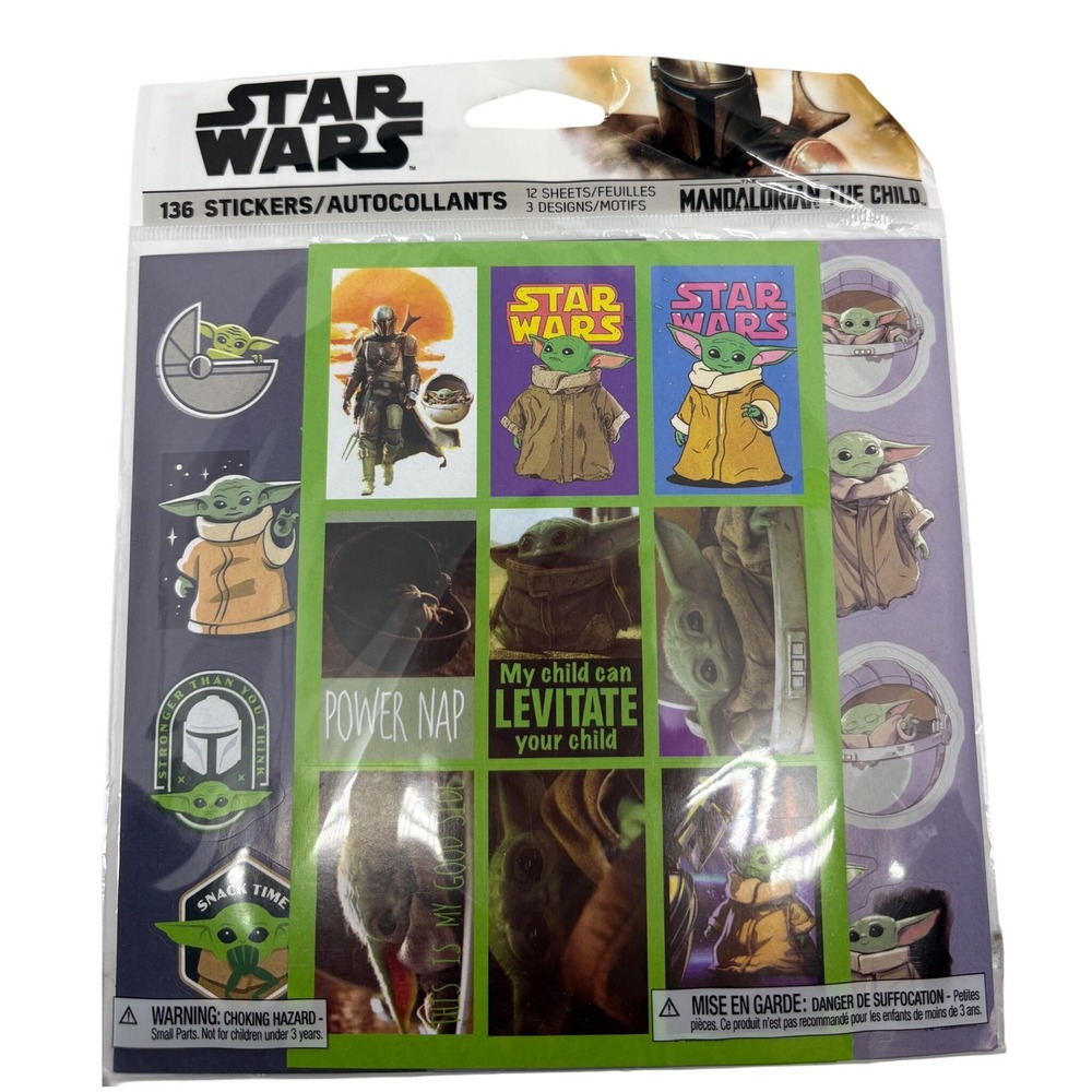 Star Wars The Mandalorian The Child Baby Yoda 136‎ Stickers 12 Sheets New